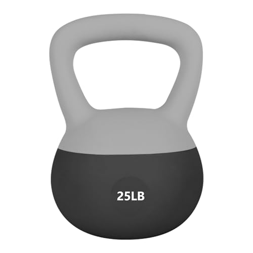 Leikefitness Soft Kettlebells,Sand Filled Weights for Women and Men,Color Coded Anti Slip Soft Kettlebells,Home workout - color: BLACK, size: 25 pounds