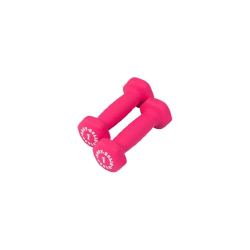 Body-Solid Tools Neoprene Dumbbell for Weight and Aerobic Strength Training, Pilates & Physical Therapy, Hand Weights for Men and Women, Commercial and Home Gym Free Weights Hex End Dumbbells - color: 1lbs.Pink