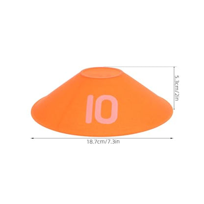 DOITOOL 10pcs Numbered Sports Training Discs Football Training Markers Agility Cones Set for Soccer Basketball Practice Outdoor Field Drills