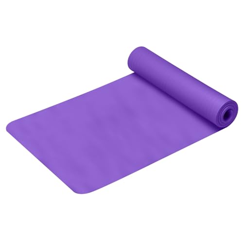 5mm Thick Anti-Tear High Density Non Slip Exercise Mat with Carrying Strap - Hot Yoga Mat for Fitness, Home, Gym, Workouts, Stretching, Pilates - color: Purple