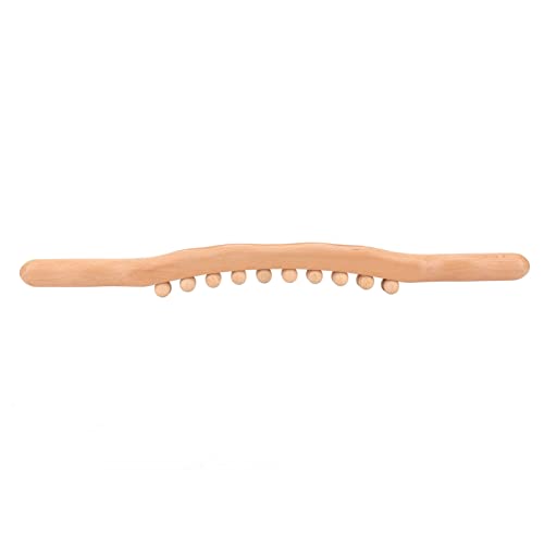 Beech Roller Stick With Double Row 20 Beads Versatile Double Sided Roller Stick for Relaxation Tension Relief Ideal for Sports Recovery And Self Care