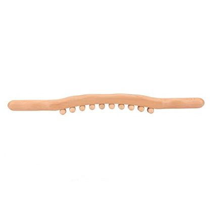 Beech Roller Stick With Double Row 20 Beads Versatile Double Sided Roller Stick for Relaxation Tension Relief Ideal for Sports Recovery And Self Care