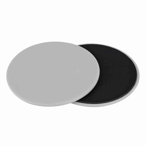 2PCS Exercise Core Sliders, Dual Sided Exercise Gliding Discs Use on Carpet or Hardwood Floors Double Sided Fitness Sliders for Home - color: Grey