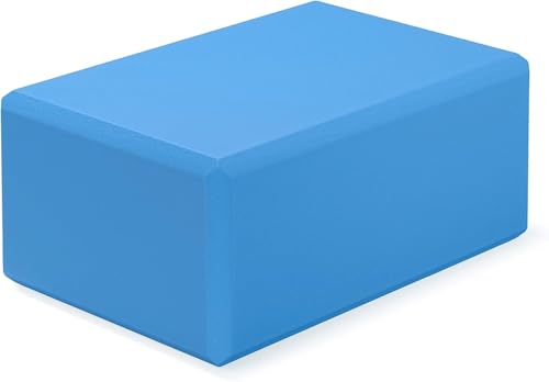 Large Foam Yoga Block 1 Pack, 9x6x4 Sturdy Pilates Block, Workout Block, Non Slip Surface Yoga Brick for Pilates Meditation, Stretching and Toning - color: BLUE