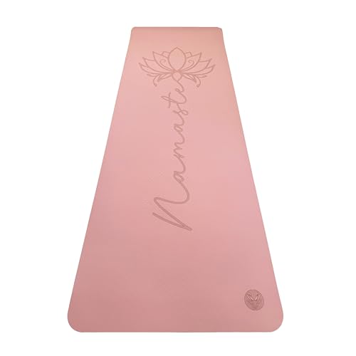 Non Slip TPE Yoga Mat 6mm Thick with Carrying Strap, Lightweight Exercise Mat for Home Workout, Pilates & Fitness, Comfort Cushion Workout Mat