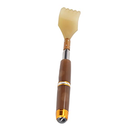 Extendable Back Scratcher, 20cm to 51cm Telescopic Massage Tool with Jade Textured Roller Ball for Head Neck Foot Back Relief