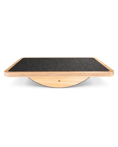 StrongTek Wooden Balance Board with 2 Difficulty Options, Basic Rocker and Advanced 360° Wobble Board, Non-Slip Balance Trainer for Core Stability, Ankle Rehab, Physical Therapy and Fitness - color: Standard-Basic
