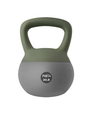 PAETA Soft Kettlebell for Home Fitness – Anti-Slip Grip & Wide Handle Design,Soft Kettlebell Set, Gentle Floor-Friendly Impact – 10lbs, 15lbs, 20lbs, for Home Functional Training - color: 20lbs Green