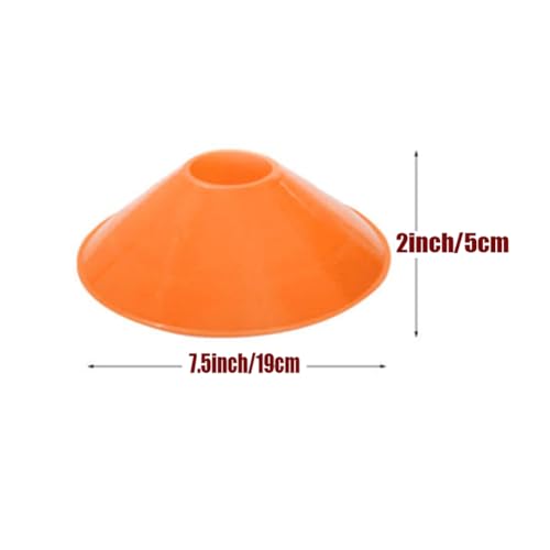 20Pcs Orange Plastic Disc Cones with Carry Strap Soccer Cones Training Cone Sports Markers for Basketball Drills Practice Outdoor Activities
