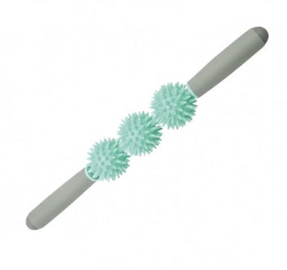 Pressure Point Muscle Roller Massage Stick, Roller with Three independently Spiked Ball, Acupressure Roller