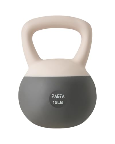 PAETA Soft Kettlebell for Home Fitness – Anti-Slip Grip & Wide Handle Design,Soft Kettlebell Set, Gentle Floor-Friendly Impact – 10lbs, 15lbs, 20lbs, for Home Functional Training - color: 15lbs White