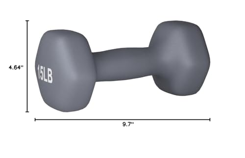 Amazon Basics Neoprene Dumbbell Hand Weights for Exercise and Muscle Toning - style: 15 Pound, Pair