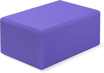 Large Foam Yoga Block 1 Pack, 9x6x4 Sturdy Pilates Block, Workout Block, Non Slip Surface Yoga Brick for Pilates Meditation, Stretching and Toning - color: Violet