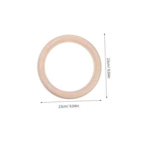 Toyvian Wooden Gymnastic Rings with Adjustable Straps for Indoor Strength Training Durable Bodyweight Exercise Equipment for Home Workouts Portable Workout Gear for Pull Ups and Dips