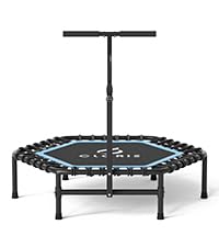 45'' Rebounder Trampoline for Adults - Max Load 450lbs, Trampoline with Adjustable Foam Handle Indoor/Outdoor Fitness Body Exercise - color: Blue
