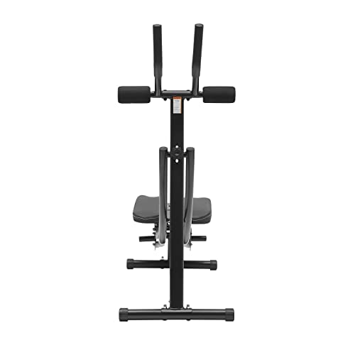 Abdominal Trainers,Ab Workout Equipment, Ab Machine with Height Adjustable,Foldable Abdominal Exercise Machine with LED Display - color: Black