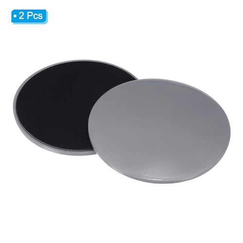 Core Sliders for Working Out 6.9", 2 Packs Dual Sided Exercise Sliders Fitness Workout Discs Strength Slides Gliding Discs for Gym Carpet Hardwood Floor, Grey