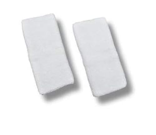Sweat Bands for Wrists, Sports Wristbands for Men & Women, Athletic Hand Bands for Tennis, Gymnastics, Basketball, Volleyball, Baseball, Football or Gym Sport, 2-pc Cotton Arm Sweatbands 4.5" - color: White, size: 5.5 inch
