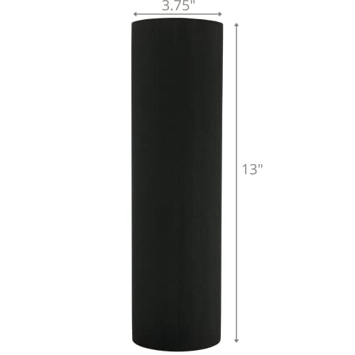 High-Density Foam Roller for Muscle Recovery & Massage, 13" x 3.75" EVA Firm Roller for Warm-Up/Cooldown, Yoga & Pilates, Includes Carry Case (Black)