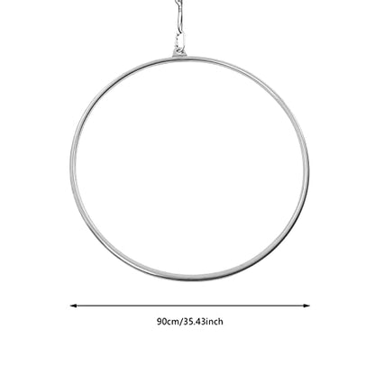 Aerial Hoop Kit 35inch/ 90cm Professional Single-Point Aerial Yoga Hoop Equipment Complete Stainless Steel Circus Aerial Ring Set for Fitness Dancing Training Performance - size: 35inch/ 90cm
