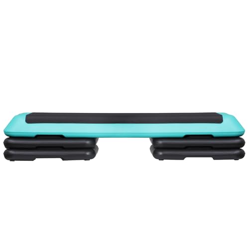 ZENY 43'' Exercise Aerobic Step Platform, Adjustable Fitness Stepper with 4 Stackable Risers, Aerobics Stepper Workout Stepper for Home Gym Cardio Strength & Training