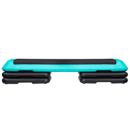 ZENY 43'' Exercise Aerobic Step Platform, Adjustable Fitness Stepper with 4 Stackable Risers, Aerobics Stepper Workout Stepper for Home Gym Cardio Strength & Training - color: Green