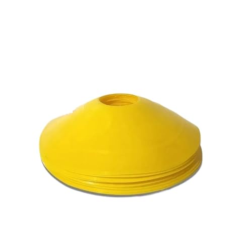 Plastic Cones 20pcs Thickened Training Cones Soccer Agility Discs Football Sports Marker Set Equipment Accessories For Outdoor Indoor Games(Yellow) - color: Yellow