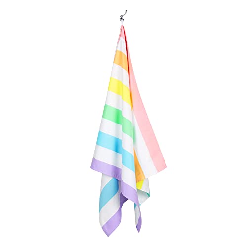 Dock & Bay Beach Towel - Quick Dry, Sand Free - Compact, Lightweight - 100% Recycled - Includes Bag - Summer - Unicorn Waves - Large (160x90cm, 63x35)