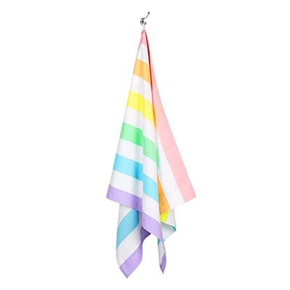 Dock & Bay Beach Towel - Quick Dry, Sand Free - Compact, Lightweight - 100% Recycled - Includes Bag - Summer - Unicorn Waves - Large (160x90cm, 63x35)