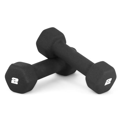 CAP Barbell Neoprene Dumbbell Weights Pairs & Sets | Black - style: 2 lb Pair