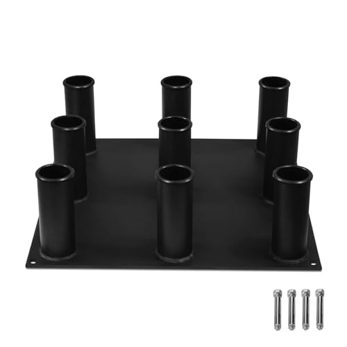 Yes4All Vertical Storage Rack, Home Gym Organizer, Barbell & Dumbbell Rack for 2-inch Olympic & Curl Bars - color: B. 9 Bar -Black