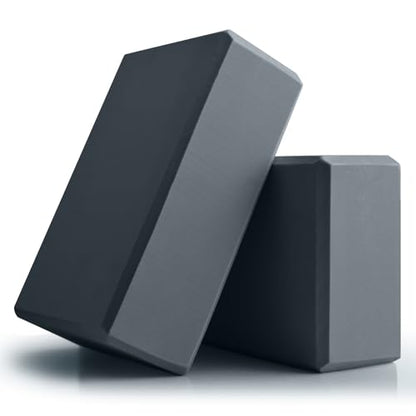 Yoga Blocks 2 Pcs, 9"x6"x3" Yoga Brick Foam Blocks EVA Foam Block Yoga Props Accessories for Yoga Pilates Stretching and Meditation