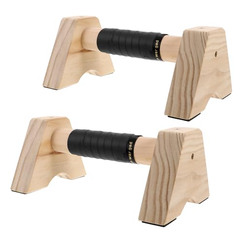 Mikinona Wooden Push up Bars Set 2pcs Beech Wood Non-slip Parallettes Handles for Men Women Strength Training Calisthenics Floor Pushup Equipment Home Workout