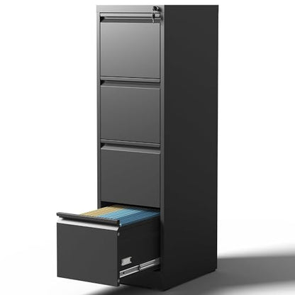 Metal File Cabinet with Drawer Heavy Duty Locking File Cabinets - color: Black, size: 52.4"H-4 drawers