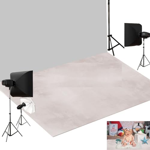 Kate 5x4ft Light Beige Abstract Rubber Floor Mat, Non-Slip Non-Reflective Floor Drop for Newborn Baby Portrait Photography, Washable & Reusable Studio Backdrop Floor Mat - color: Light Pink, size: 5x4ft
