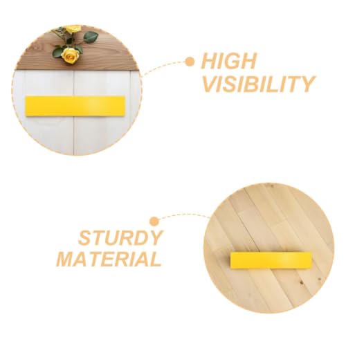 12pcs Yellow PVC Straight Floor Markers for Tennis and Basketball Court, Anti-Slip Agility Markers Stable Ground Adhesion for Sports Training and Agility Drills