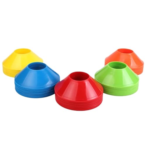 40pcs Mini Round Soccer Training Discs Soft Durable Agility Markers for Drills and Practice Small Cones - color: 12.5cm red