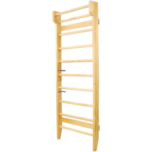 Gymnastics Wood Stall Bar, Wall-Mounted Swedish Ladder – Pull Up Bar for Strength & Flexibility – Ideal for Home Gym, Physical Therapy, Stretching, Yoga, Conditioning & Rehabilitation Exercises