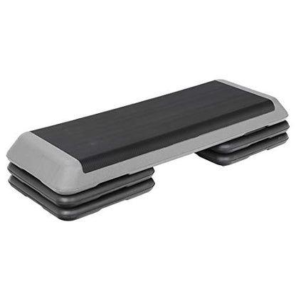 LEMY 43'' Exercise Aerobic Step Platform,Adjustable Fitness Stepper with 4 Stackable Risers,Aerobics Stepper Workout Stepper for Home Gym Cardio Strength & Training