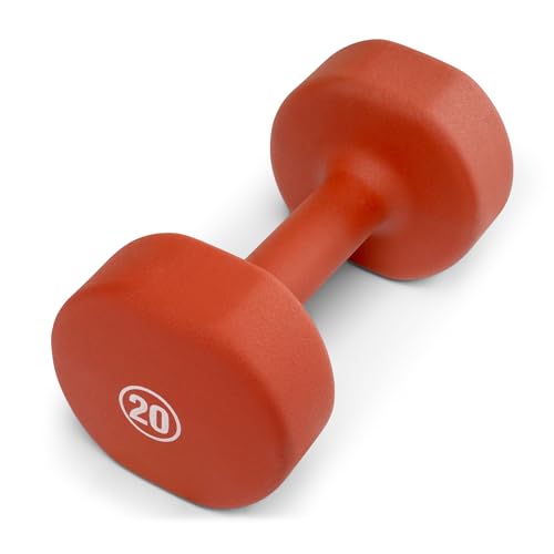 Marcy Colored Neoprene Dumbbell (Sold in Singles or Set) Hand Weights, Exercise Free Weights for Home Gym - color: L. Terracotta - 20lb - Single