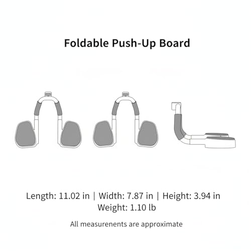 Foldable Push-Up Board, PP Plastic Strength Training Stand with Stable Grip for Home Gym, 11 x 7.9 x 3.9 Inches (1 PC) - color: White