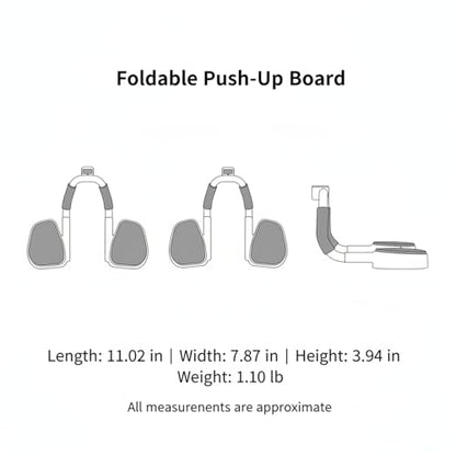 Foldable Push-Up Board, PP Plastic Strength Training Stand with Stable Grip for Home Gym, 11 x 7.9 x 3.9 Inches (1 PC) - color: White