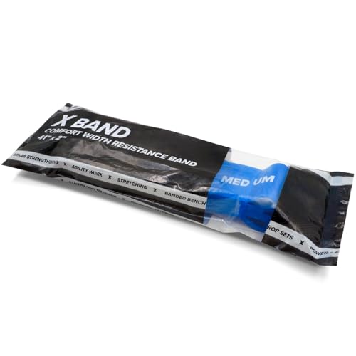 Meister X Band Comfort-Width 41" x 2" Resistance Bands - X-Wide Premium Loop Bands - style: Medium / Blue