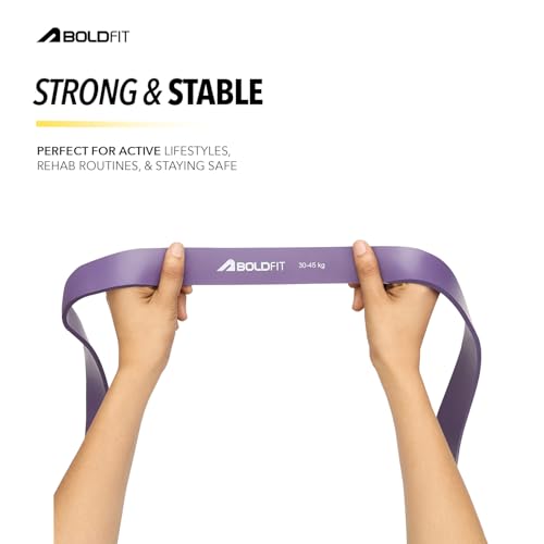 Boldfit Heavy Resistance Band for Exercise & Stretching, Pull Up Band Suitable in Home & Gym Workout, Power Bands for Men & Women. (Purple 30-45 kg Resistances)(Material: Latex)