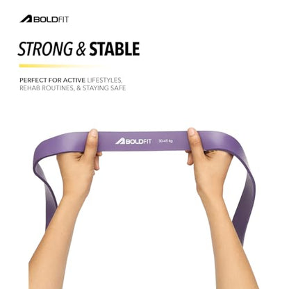 Boldfit Heavy Resistance Band for Exercise & Stretching, Pull Up Band Suitable in Home & Gym Workout, Power Bands for Men & Women. (Purple 30-45 kg Resistances)(Material: Latex)
