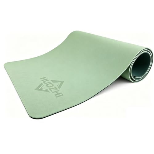 Extra Thick Yoga Mat 0.315 Inch, Non Slip 72x24 Inch, POE Eco Friendly Cushioned Mat for Home Gym Yoga Pilates Men Women - color: Green + Light Gray