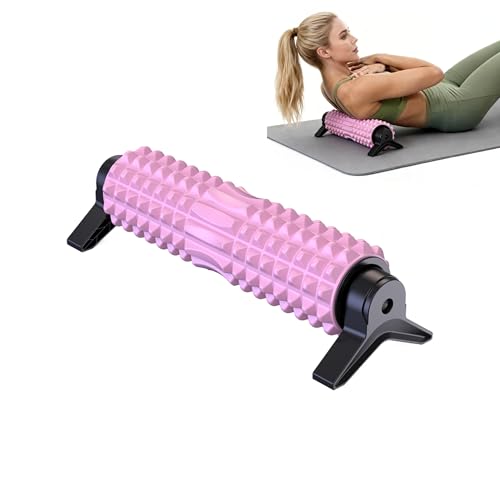Foam Roller with Detachable Stand, 18” Deep Tissue Massage Roller, Beginner-Friendly Support Design for Muscle Recovery, Home Workout & Fitness - Pink - color: Pink