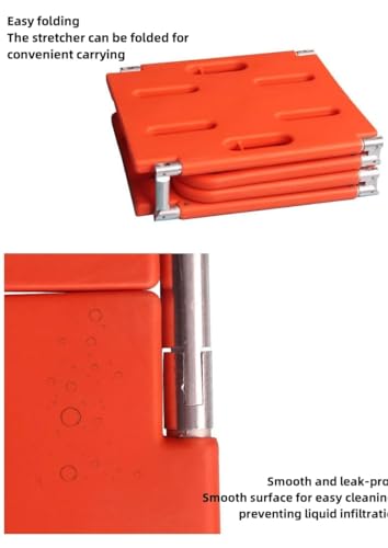 Folding Plastic Spinal Board Stretcher, Water-Floatable Lightweight Rescue Stretcher, Compact Foldable Design for Outdoor and Emergency Evacuation (4-Fold)