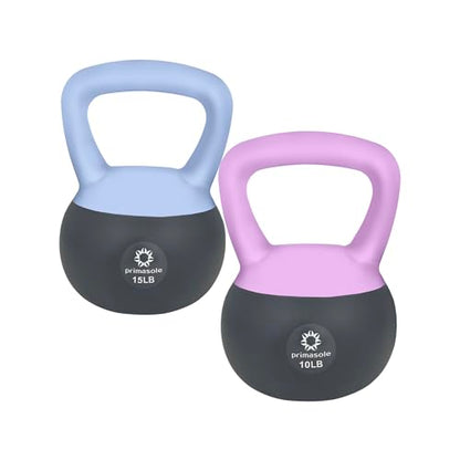 Primasole Soft Kettlebell 10.15lbs & Kettlebell Set Shook Resistance base. Anti Slip hand Kettlebell weights for Women and Men -Home workout Kettlebells dumbbells for strength and safety.