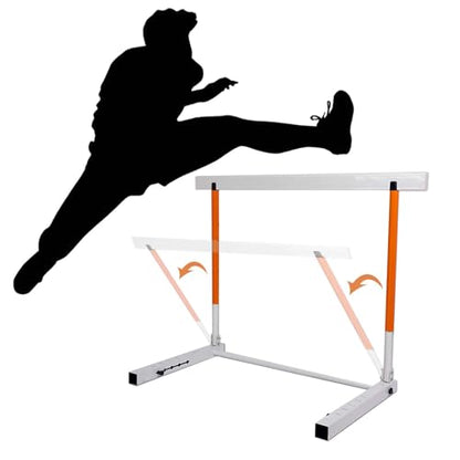 Height Adjustable Hurdles, Metal Folding Track & Field Hurdles, Speed Agility Obstacle Training for Adult Kids Athletes, 76-106cm Adjustable Hurdle for Soccer, Portab, A